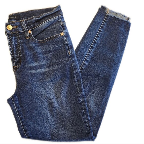 J. Crew 9" High Rise Toothpick Skinny Jeans, Dark Blue Wash, 28 - Picture 1 of 9